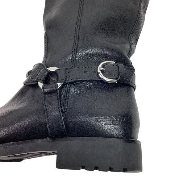 Coach Valterra Sport Mid-Calf Leather Womens 7B Riding Boots Black - Picture 9 of 13